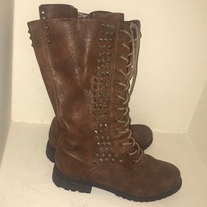 Brown Studded Boots